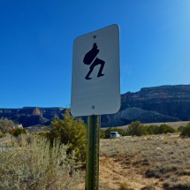Interesting sign on th street to the trailhead of the Corkscrew Trail in the Colorado National Monument